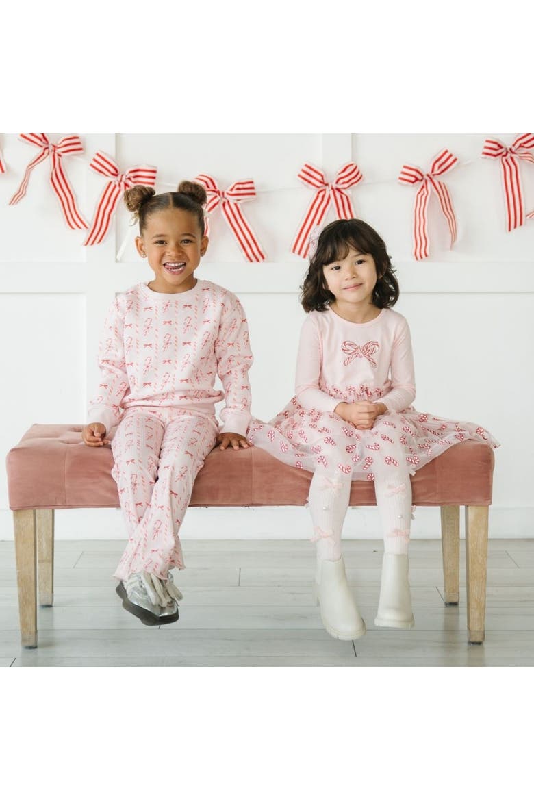 Candy Cane Lane Christmas Sweatshirt, Alternate, color, Ballet Pink