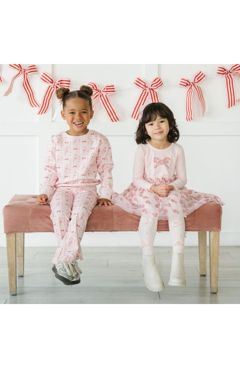 Sweet Wink Candy Cane Lane Christmas Flare Legging, Alternate, color, Ballet Pink
