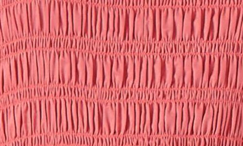 Lk Bennett Calister Smocked Midi Dress In Pink