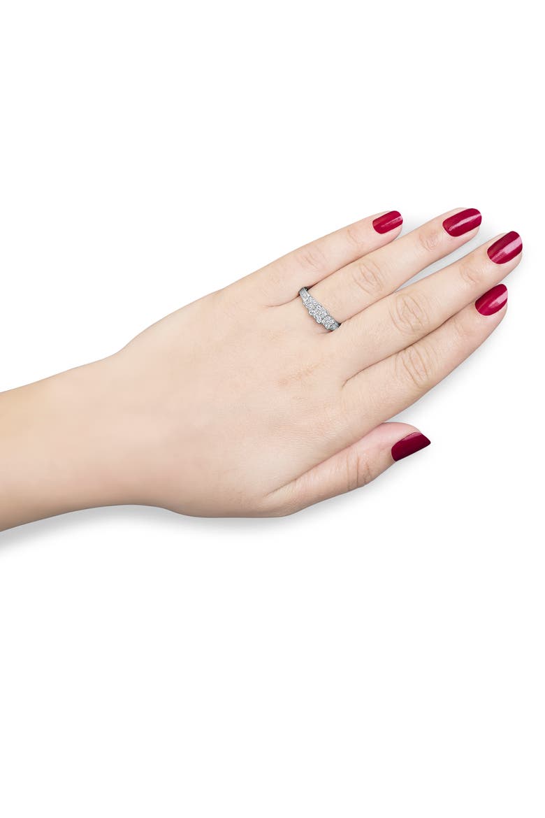 10K White Gold 1/2Cttw Diamond 3 Square Clusters Engagement Ring, Alternate, color, White Gold