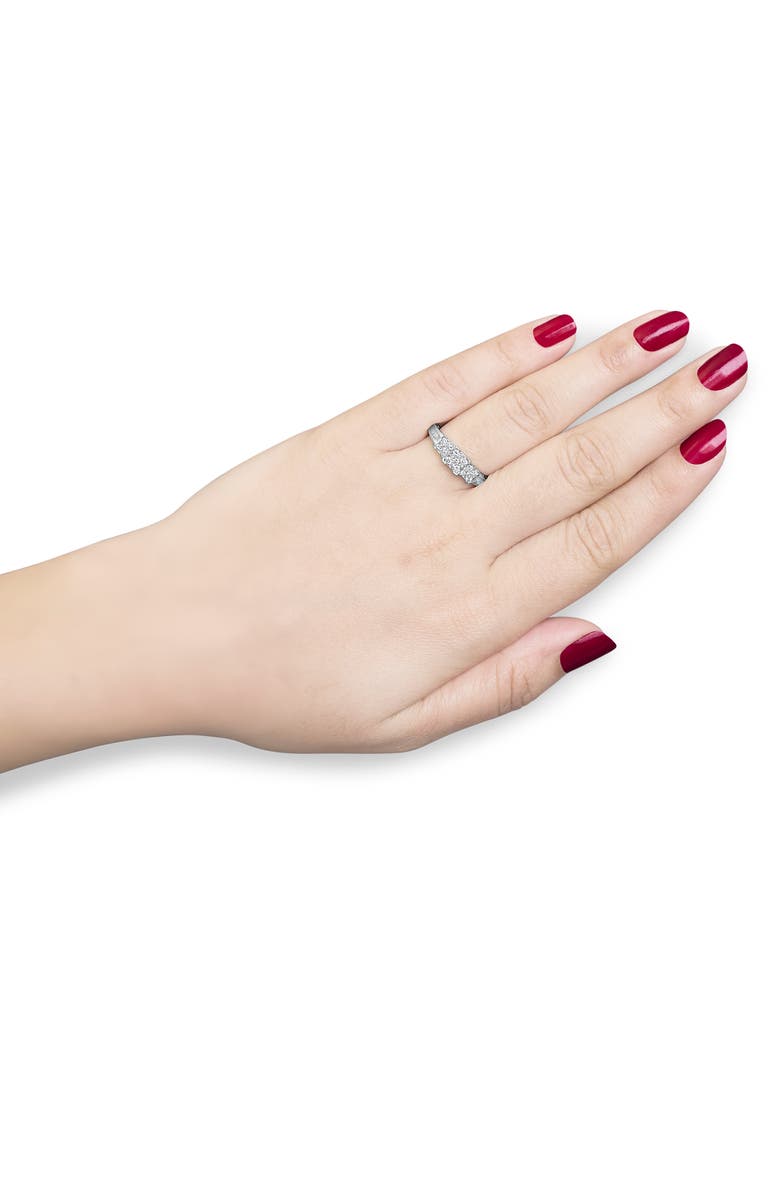 Haus of Brilliance 10K White Gold 1/2Cttw Diamond 3 Square Clusters Engagement Ring, Alternate, color, White Gold