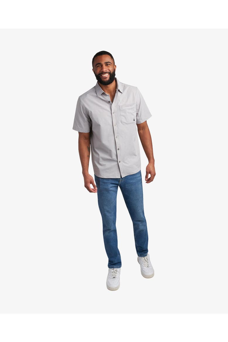 Men Short Sleeve Ripstop, Main, color, Pewter