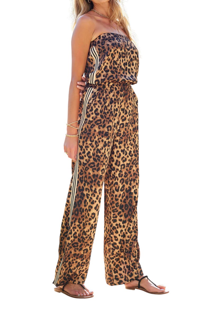 Bishop + Young Jagger Strapless Jumpsuit, Alternate, color, Leo Print