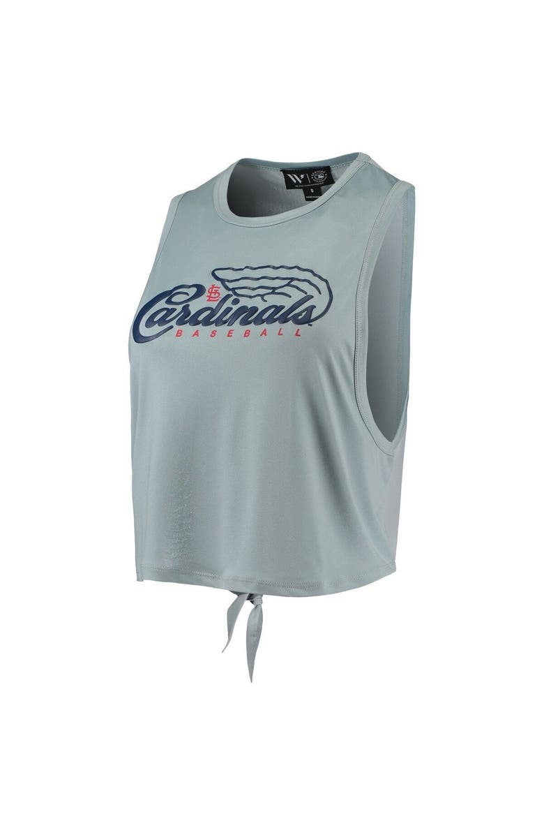 THE WILD COLLECTIVE Women's The Wild Collective Light Blue St. Louis Cardinals Open Back Twist-Tie Tank Top, Alternate, color, Light Blue