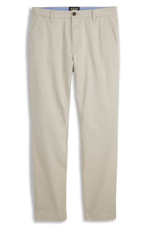 Flat Front Stretch Cotton Chino Pants