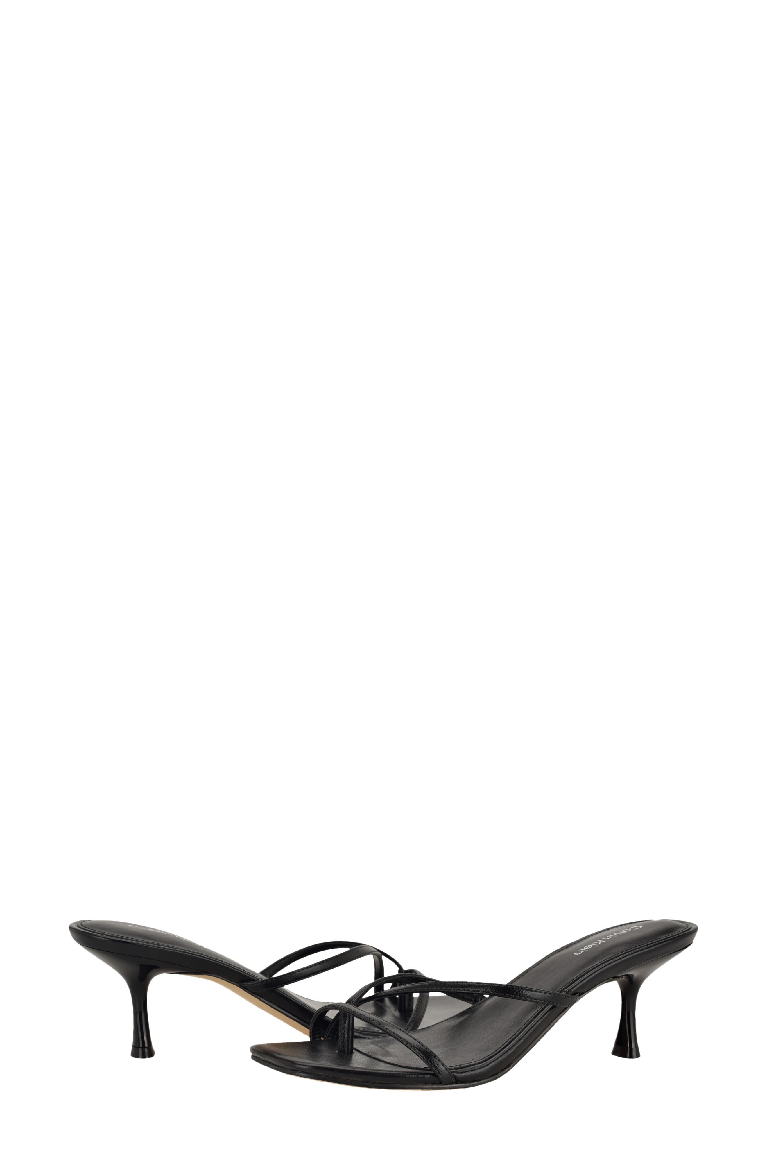 Calvin Klein Axella Toe Loop Sandal, Alternate, color, Black