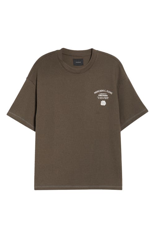 Pacsun Mercado Oversize Waffle Graphic T-shirt In Brown