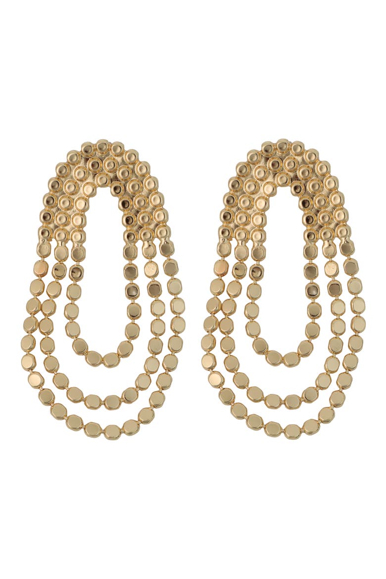 Oval Draped Drop Earrings, Main, color, GOLD