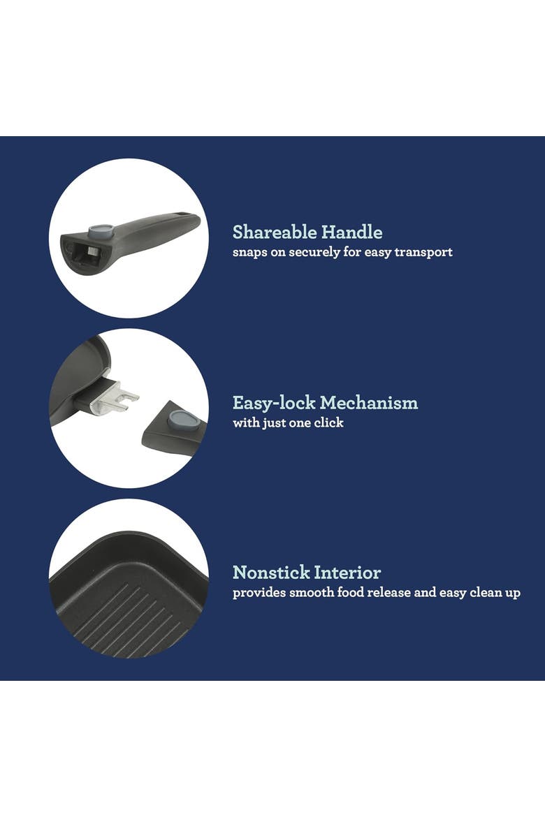 Nonstick Aluminum Pancake and Frying Pan Set in Black, Alternate, color, Black