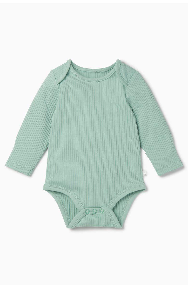 MORI Ribbed Long Sleeve Bodysuit, Alternate, color, Mint
