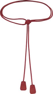 Petit Moments Tab Accent Faux Leather Tie Belt
