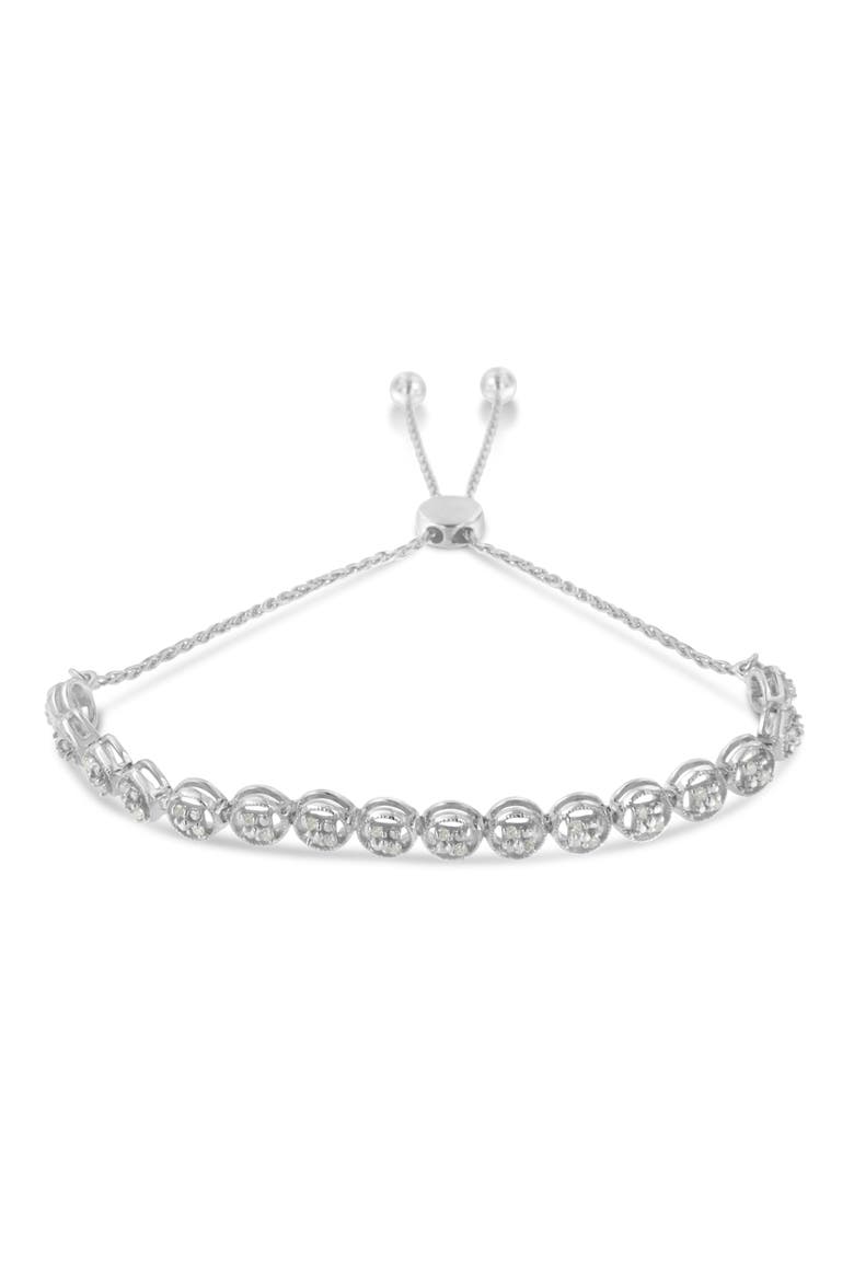 Silver 1/4 Cttw Diamond Bolo Bracelet, Main, color, White