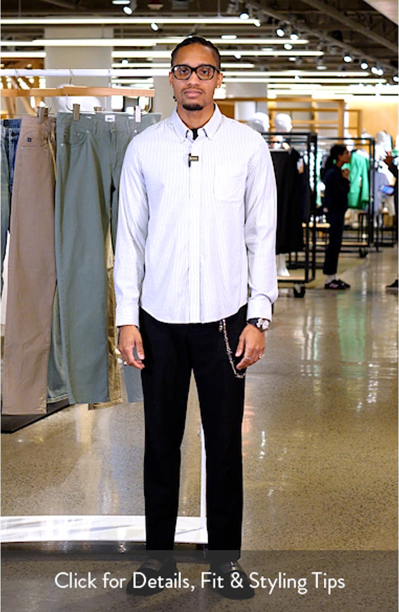 Vance Stripe Cotton Blend Twill Button-Up Shirt, sales video thumbnail