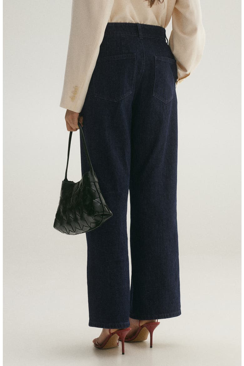 Pleated High Waist Wide Leg Jeans, Alternate, color, OPEN BLUE