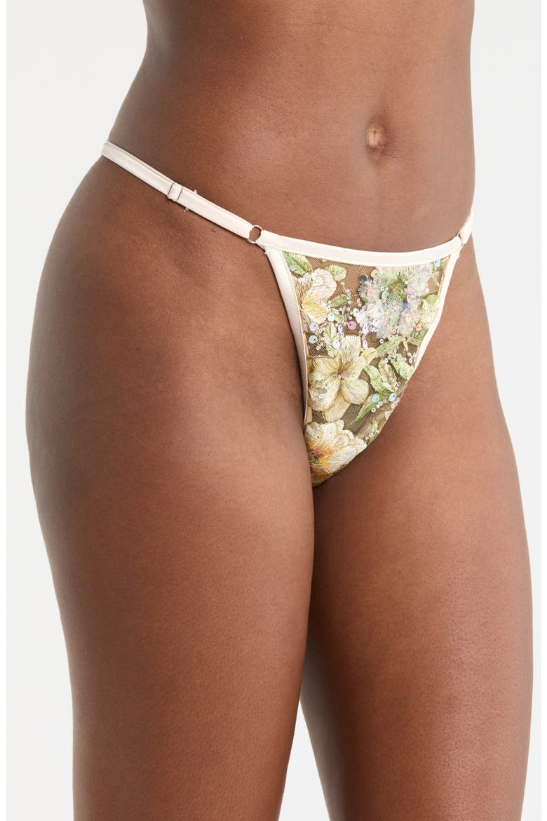 Floral Embroidered G-String, Alternate, color, CHAMPAGNE SPARKLE