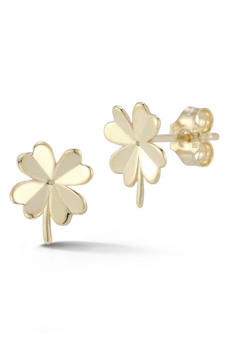 Ember Fine Jewelry Clover Stud Earrings, Main, color, Gold