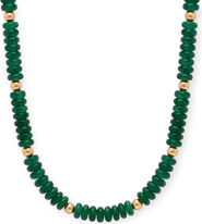 CUFFED BY NANO Green and 14k Gold Filled Beaded Necklace