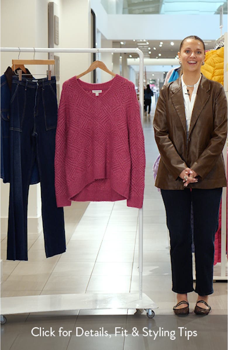 Diamond Stitch V-Neck Sweater, sales video thumbnail