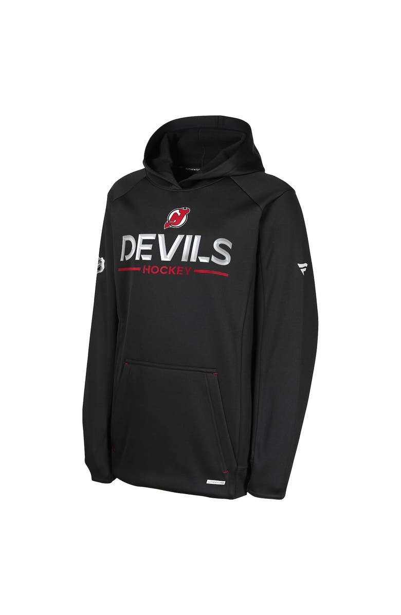 FANATICS Youth Fanatics Black New Jersey Devils Authentic Pro Rink Raglan Hoodie, Alternate, color, Black
