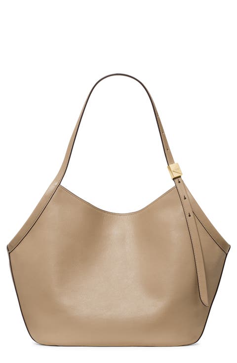 Deco Fine Grain Leather Tulip Tote