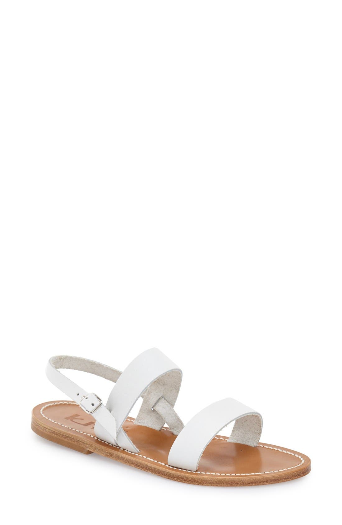 K.Jacques St. Tropez K Jacques St. Tropez Flat 'Barigoule' Vachetta Leather Sandal, Main, color, 