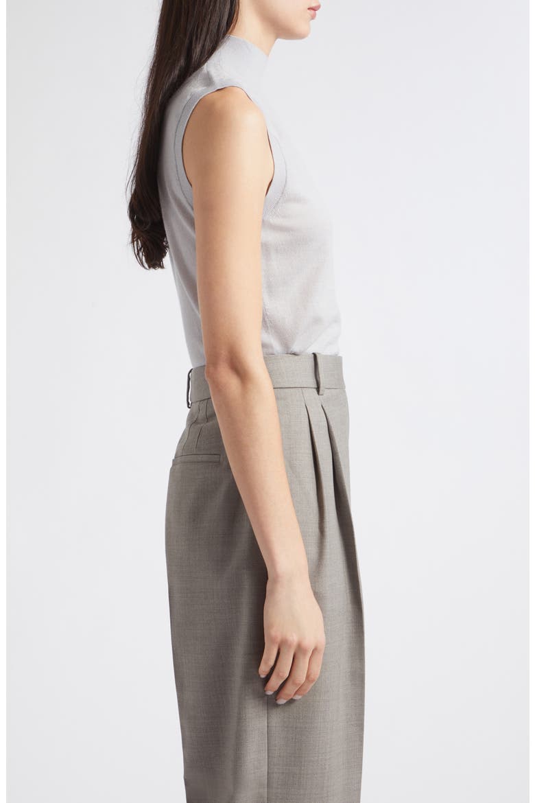 Evelyn Funnel Neck Merino Wool Top, Alternate, color, GREY