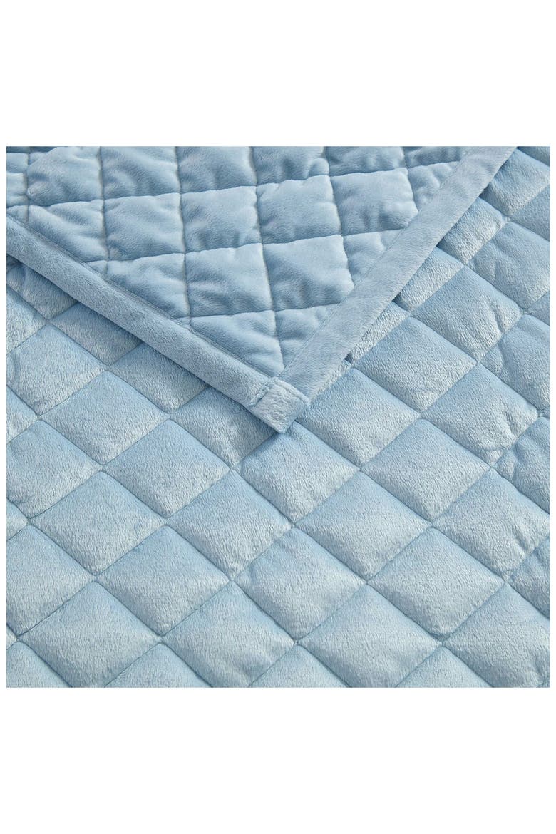 Simone Microfiber Bed Blanket, Alternate, color, HYDRANGEA BLUE