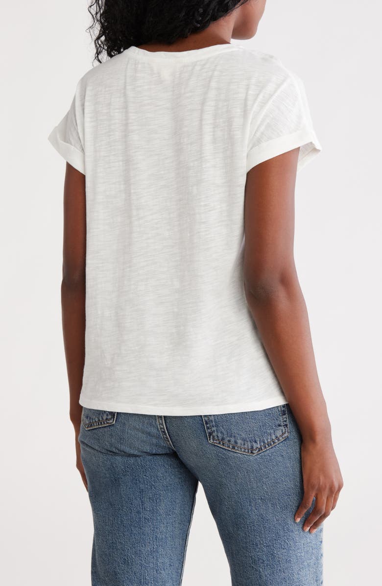 Lucky Brand Side Tie Hem Graphic T-Shirt, Alternate, color, Marshmallow