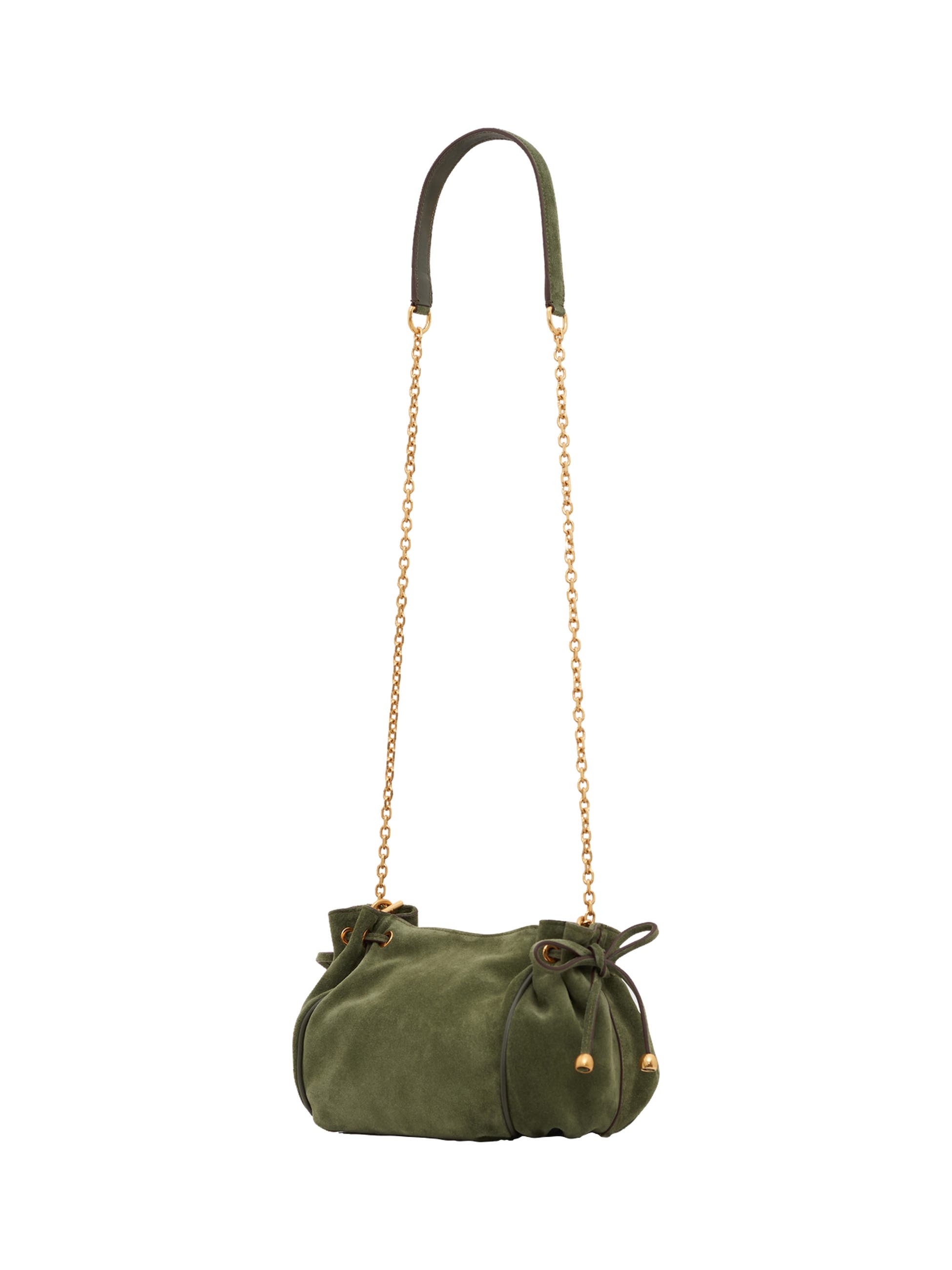 Drawstring Chain Strap Crossbody Bag, Alternate, color, Moos