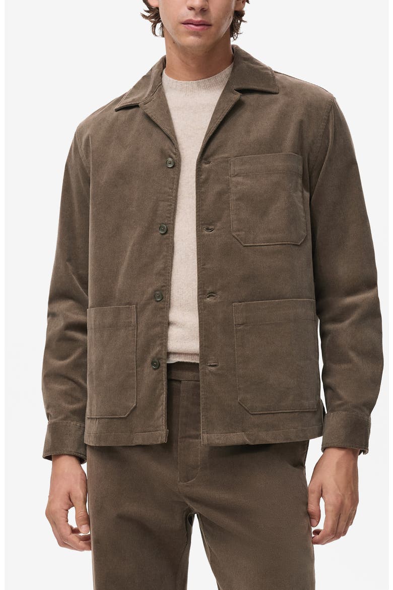 Regular Fit Corduroy Overshirt, Main, color, MINK GREY
