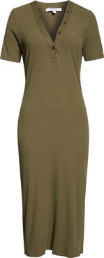 Derek Lam 10 Crosby Damiana Henley Rib Midi Dress