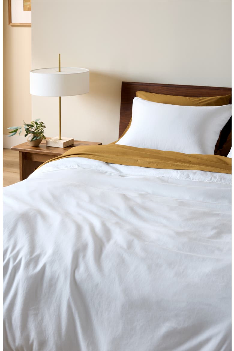 Soft Luxe Organic Cotton Sateen Duvet Cover (Nordstrom Exclusive), Alternate, color, WHITE