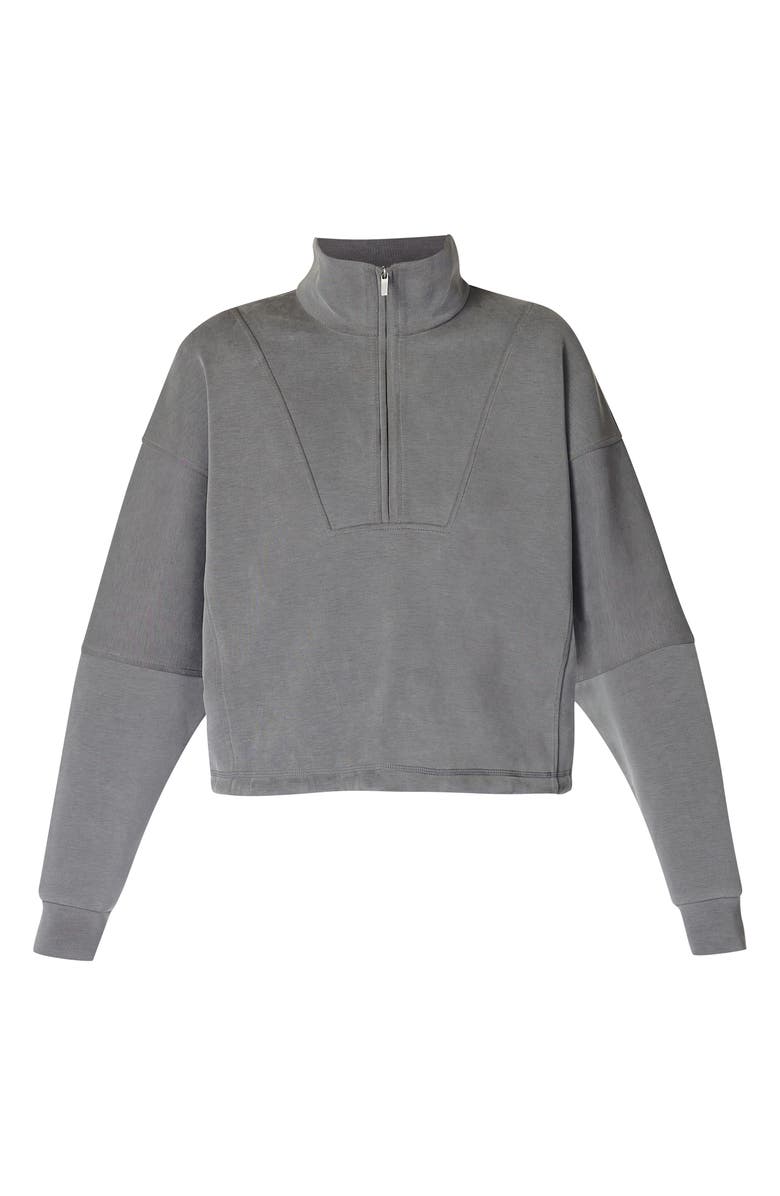 Sweaty Betty Half Zip Fleece Pullover, Alternate, color, Charcoal Grey