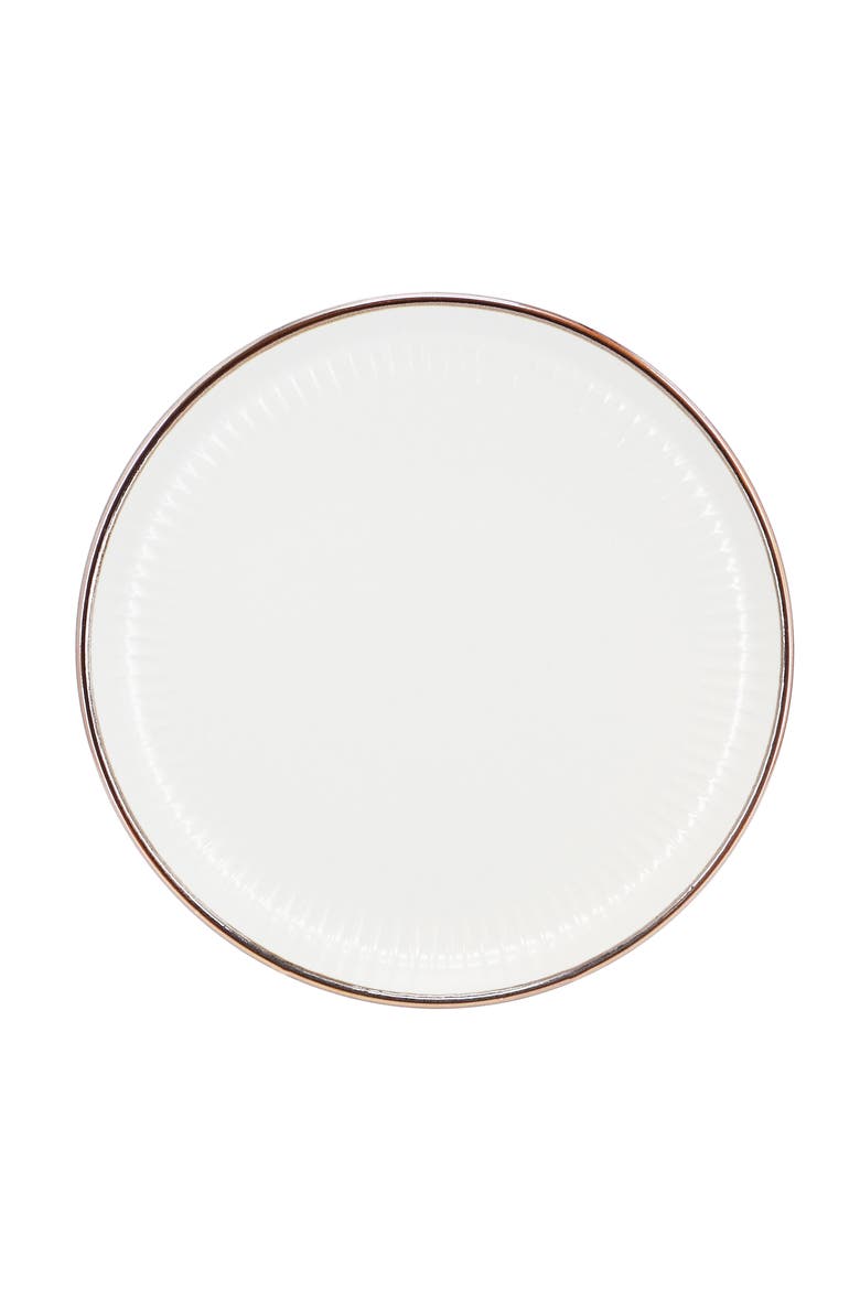 Leo 16 Piece Stoneware Dinnerware Set, Alternate, color, White