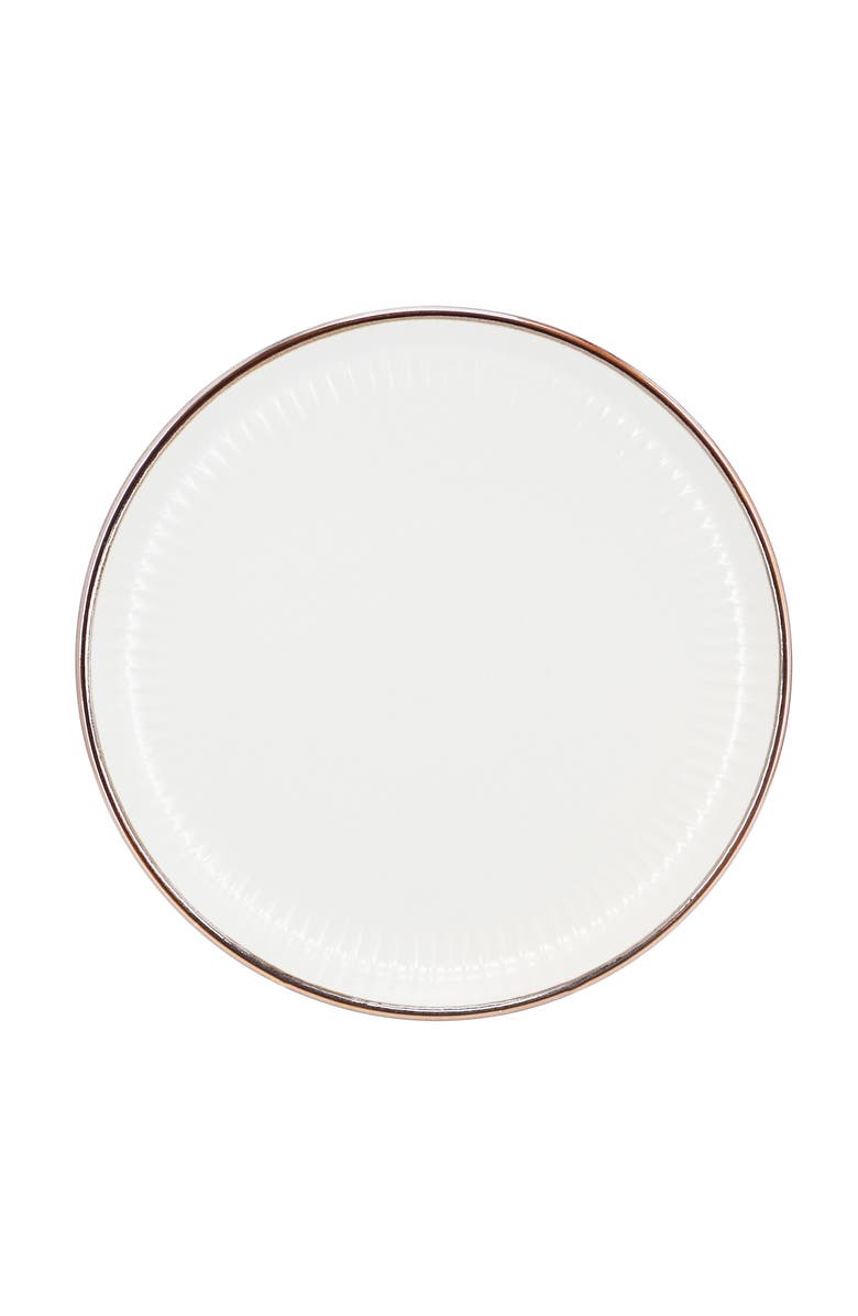 Elama Leo 16 Piece Stoneware Dinnerware Set, Alternate, color, White