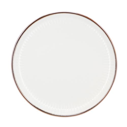 Elama Leo 16 Piece Stoneware Dinnerware Set In White