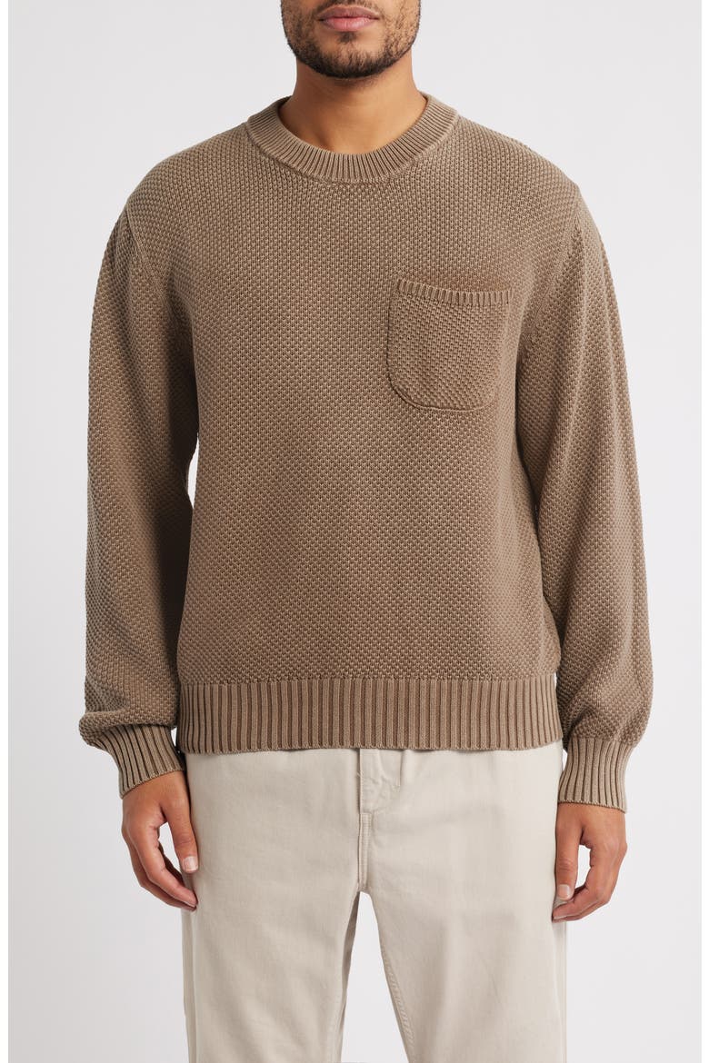 Cotton Pocket Sweater, Main, color, BROWN