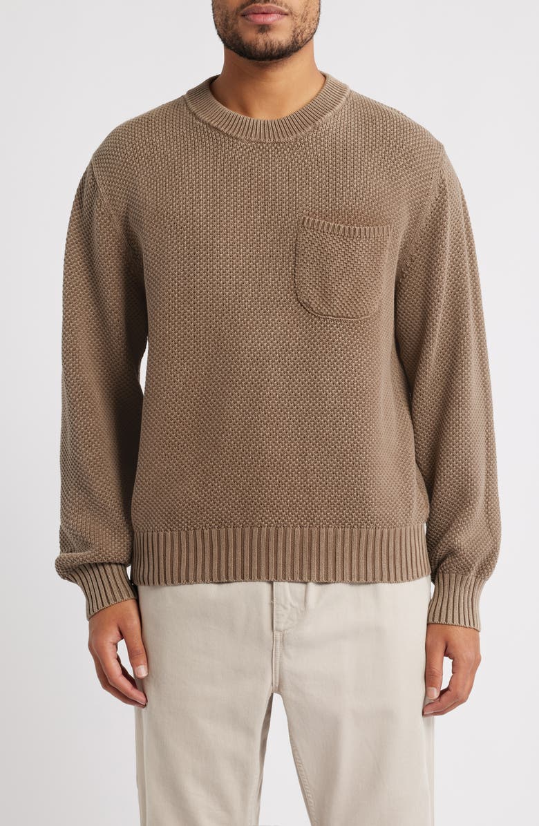 Corridor Cotton Pocket Sweater, Main, color, Brown