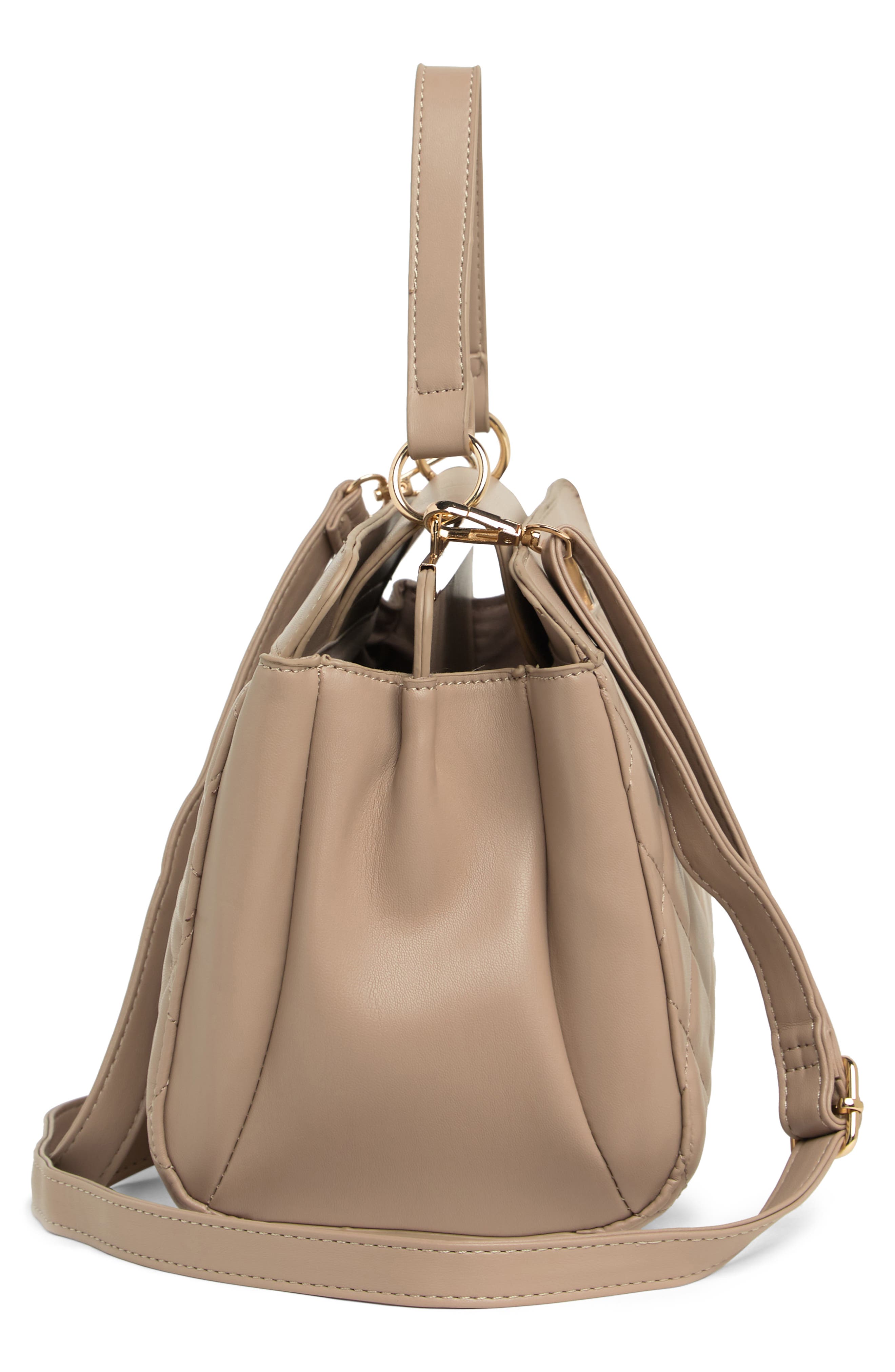 Badgley Mischka Collection Diamond Quilted Tote Bag, Alternate, color, Taupe