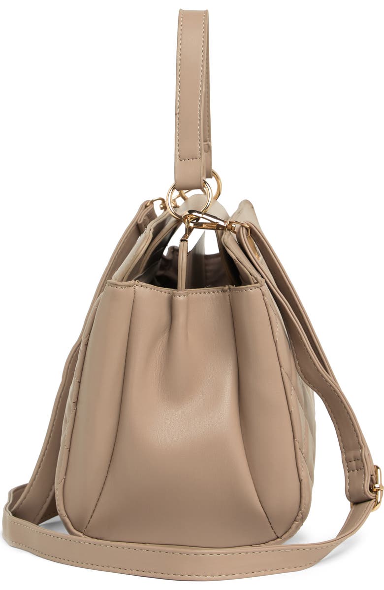 Badgley Mischka Collection Diamond Quilted Tote Bag, Alternate, color, Taupe