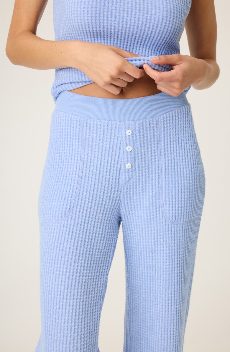 PJ Salvage Morning Waffle Knit Pajama Pants, Alternate, color, Peri