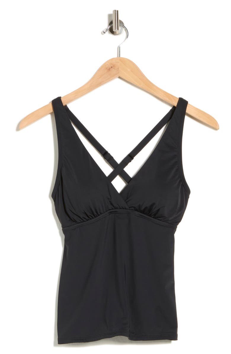 JANTZEN Susana Halter Tankini Top, Alternate, color, Black