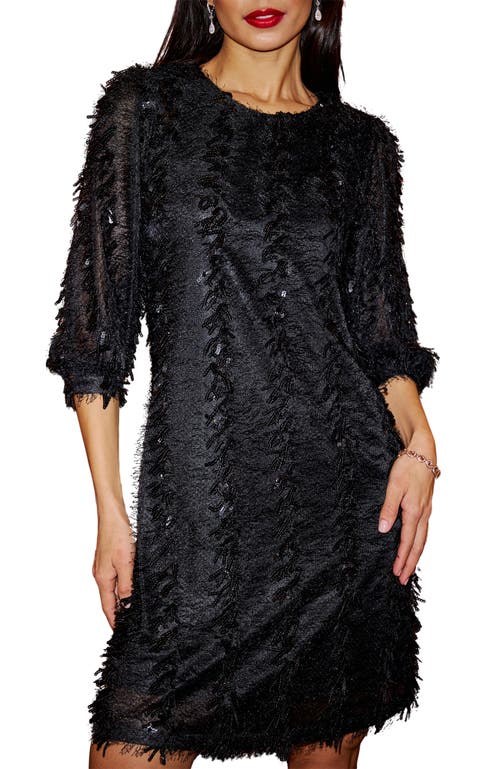 Yumi Hanging Sequin Tunic Dress In Black