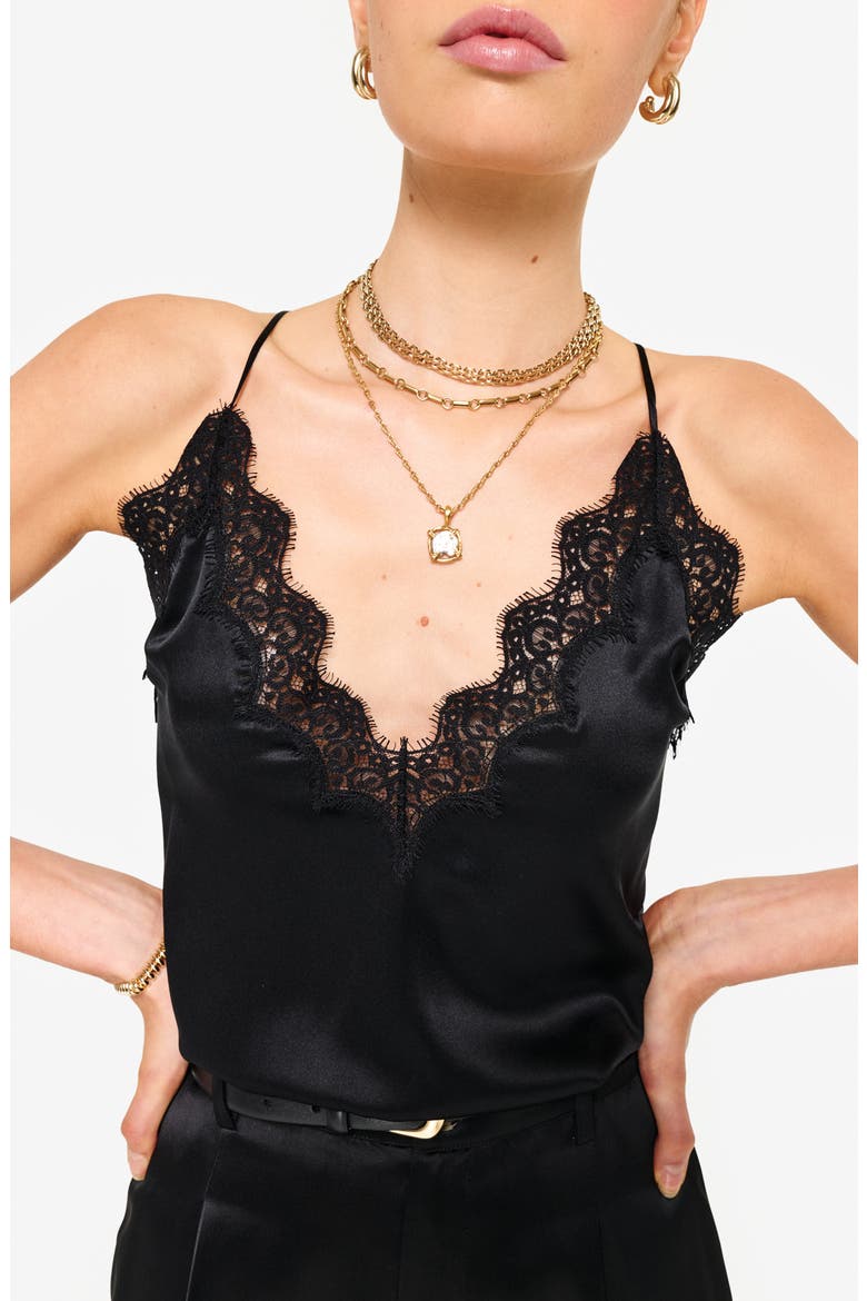 Everly Silk Camisole, Alternate, color, BLACK