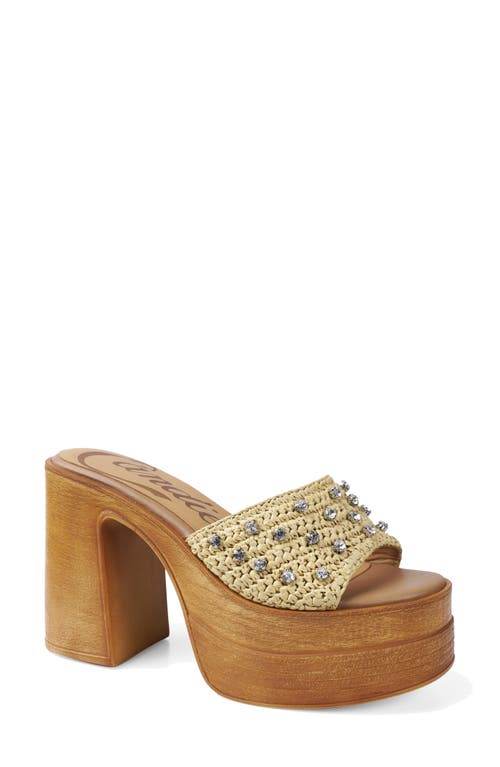 Candie's Febe Platform Sandal in Natural Raffia 
