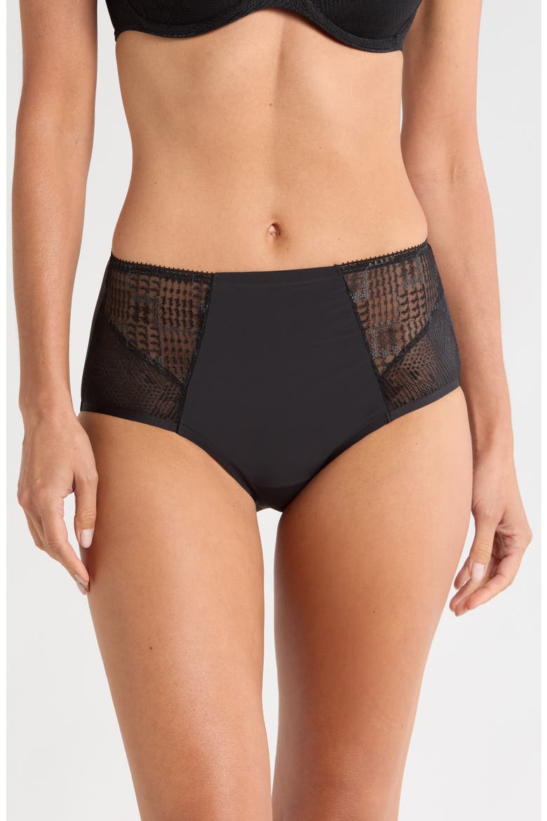 Intrigue High Waist Support Briefs, Main, color, BLACK