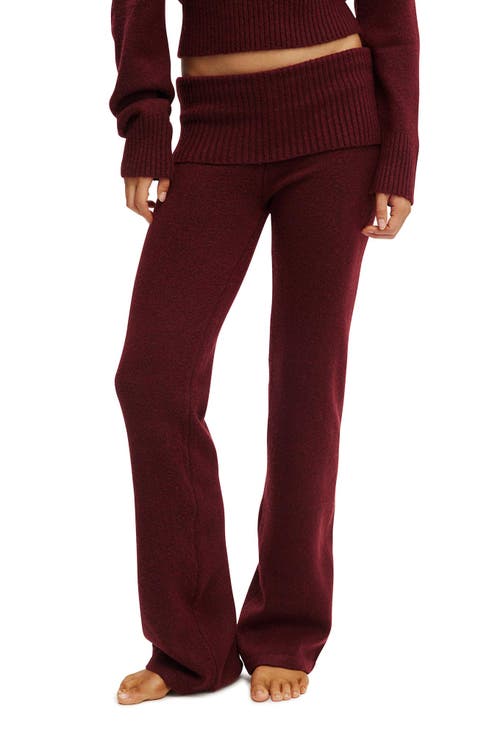 Women's Roll Waist Fluffy Knit Pant