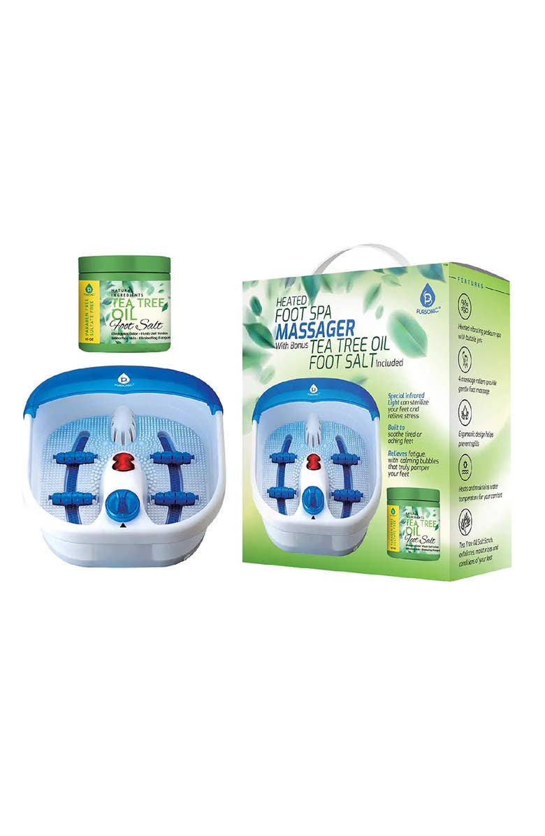 PURSONIC Foot Spa Massager with Tea Tree Oil Foot Salt Scrub, Alternate, color, Blue