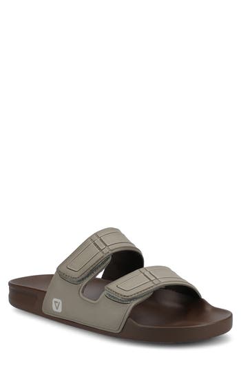 Vance Co. Vance Mario Comfort Adjustable Strap Slide-in Sandal In Brown