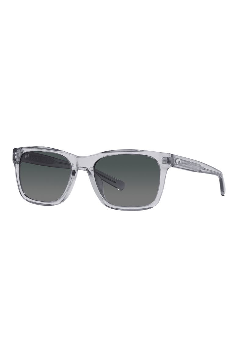 Tybee 55mm Gradient Polarized Rectangle Sunglasses, Alternate, color, CRYSTAL